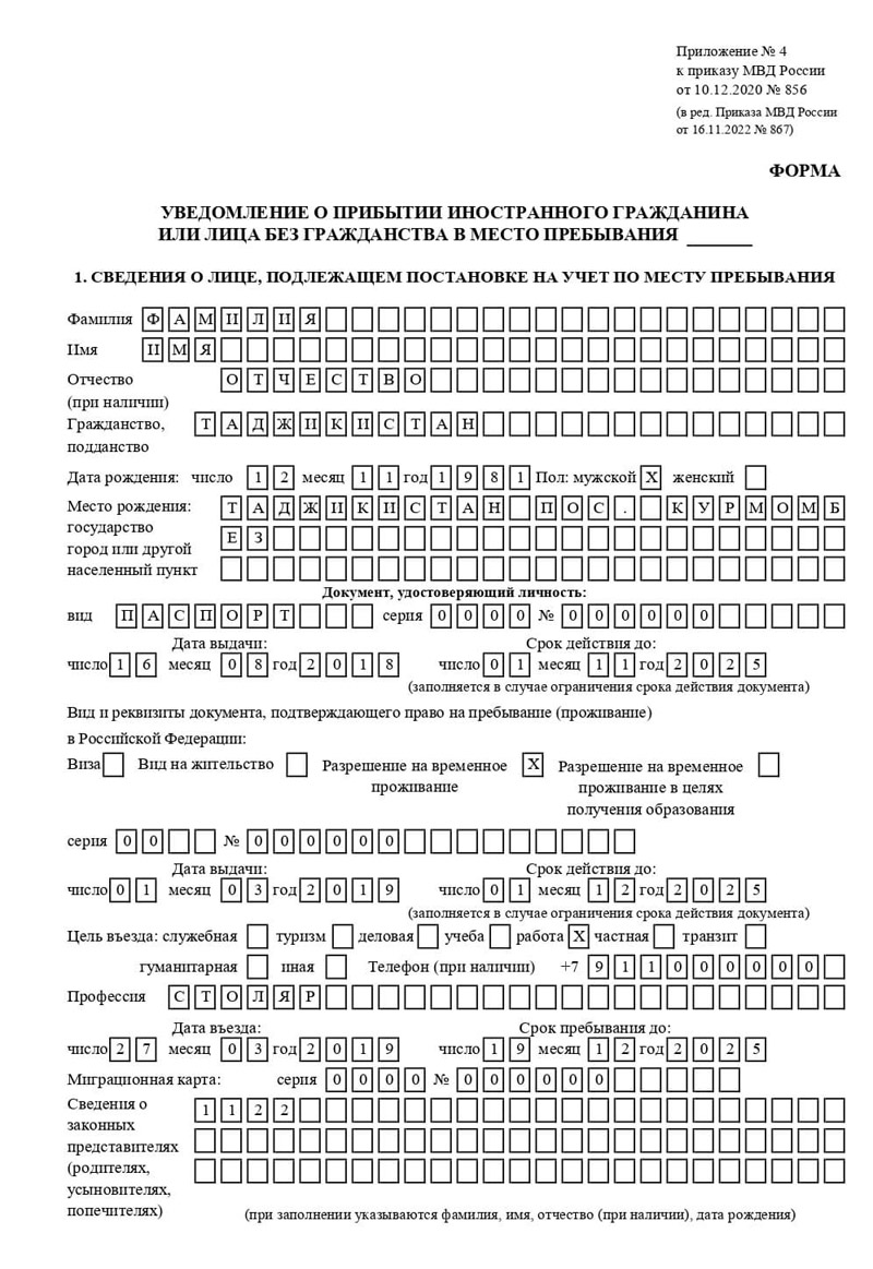 временная регистрация в Малой Вишере